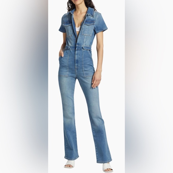 ‼️RARE‼️🎸Good American🎸🔥NWT🔥Fit For Success Stretch Demom Jumpsuit—4 - Picture 4 of 16